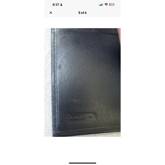 Coach Black Leather Trifold Wallet Vintage (90s/Y2K) Gold Tone Hardware NEW - Picture 5 of 6